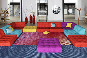 Современный бескаркасный диван Гоа для лаунж зон 